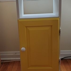 Yellow and white shelf